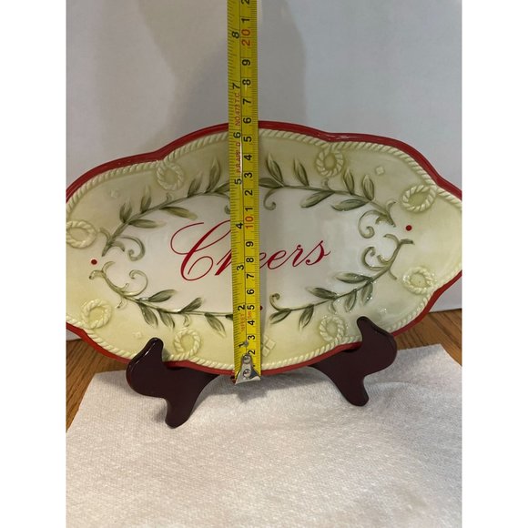 Collectible Fitz And Floyd Christmas Cheer Tray. - Picture 3 of 8